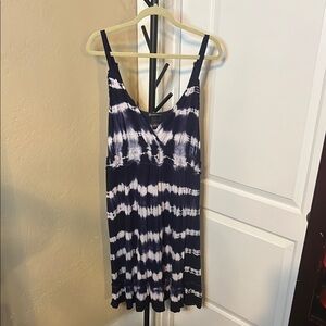 INC International Concepts Blue and White Tie Front Sleeveless Dress